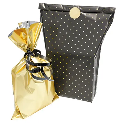Pochette cadeau métallisée or 30 x 50 cm - Sachet cadeau or - Lot de 50 - Pochettes cadeaux métallisées-2
