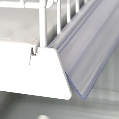 Porte-étiquettes plastique transparent L 98,8 x H 3,9 cm - Paquet de 10 - Ligne Store blanc pas de 25 mm-3