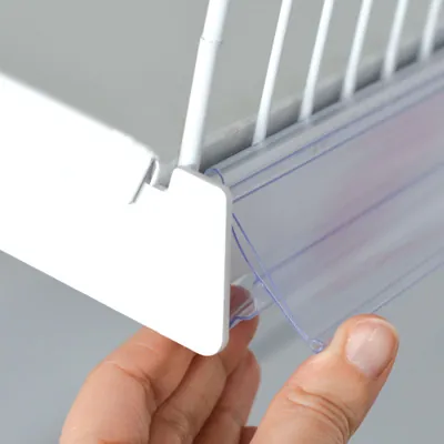 Porte-étiquettes plastique transparent L 98,8 x H 3,9 cm - Paquet de 10 - Ligne Store blanc pas de 25 mm-4