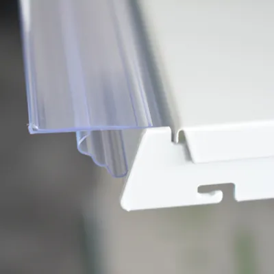 Porte-étiquettes plastique transparent L 98,8 x H 3,9 cm - Paquet de 10 - Ligne Store blanc pas de 25 mm-6