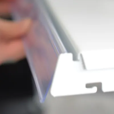 Porte-étiquettes plastique transparent L 98,8 x H 3,9 cm - Paquet de 10 - Ligne Store blanc pas de 25 mm-8