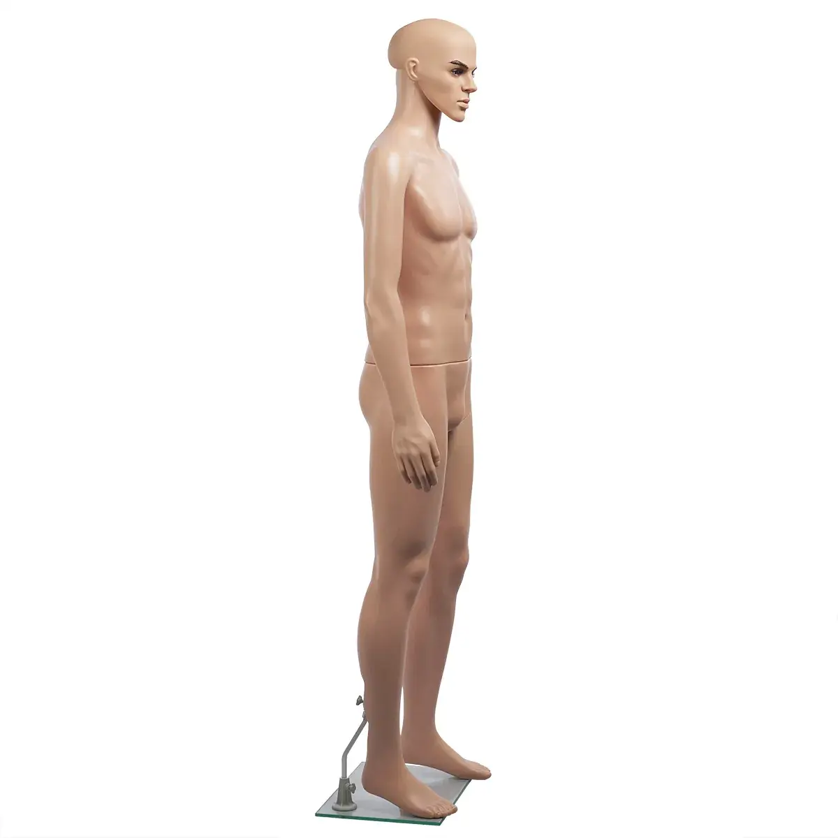 Mannequin homme sans perruque bras le long du corps H 185 cm Plastique - Chair - Mannequins plastique sans perruque-2