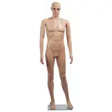 Mannequin homme sans perruque bras le long du corps H 185 cm Plastique - Chair - Mannequins hommes
