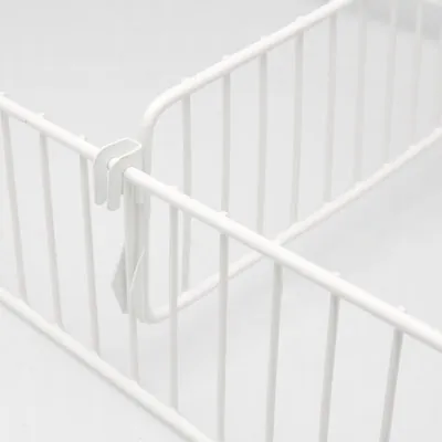 Séparateur grille pour tablette métallique 47 x 9,5 cm - Séparateur rayonnage - Diviseur grille - Blanc - Ligne Gondoléko Blanc-2
