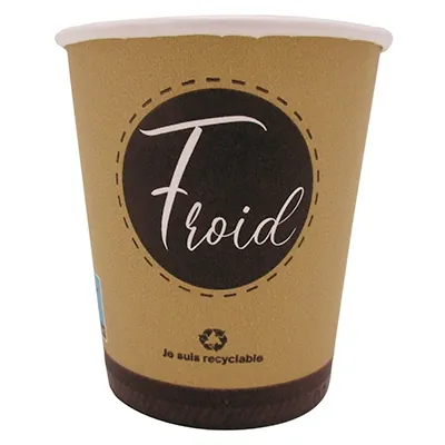 Gobelet boisson chaude 10 cl / 4oz ø6,6 x 6 cm - Gobelet carton - Gobelet café - Brun / Noir - Lot de 50 - Gobelets carton, Gobelets café-2