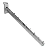 Bras incliné pour fond rainuré avec 9 crochets L 40 cm métal chromé tube carré 17 x 17 mm - Échelles Wall