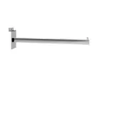 Bras droit pour fond rainuré L 30 cm métal chromé tube carré 17 x 17 mm - Bras