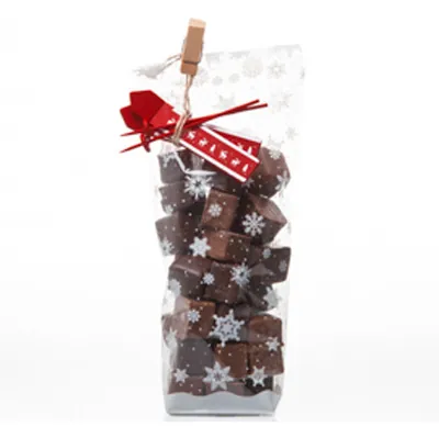Sachet polypro Noël Flocons blancs fond carton argenté 10 x 22 cm 35µ - Sachet confiserie Noël - Sachet bonbons Noël - Lot de 100 - Sachets bonbon, Sachets confiserie-2