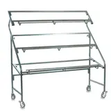 Étalage pour marché – Présentoir cagettes 3 niveaux largeur 129 cm avec roulettes - Tables de marché, étals de marché