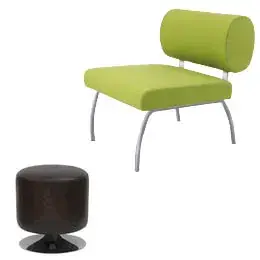 Fauteuils et poufs