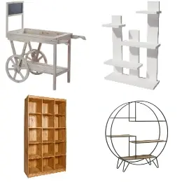 Étagères magasins, Présentoirs bois