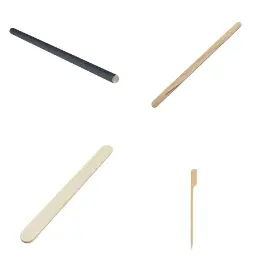 Touillettes bois, Piques à brochettes et Pailles carton